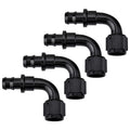EVIL ENERGY 10AN 90 Degree Push Lock Hose Fitting End Black 4PCS